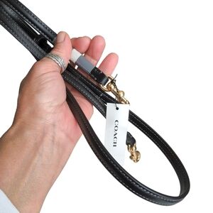 Coach Thin Black Leather Replacement Strap NWT
